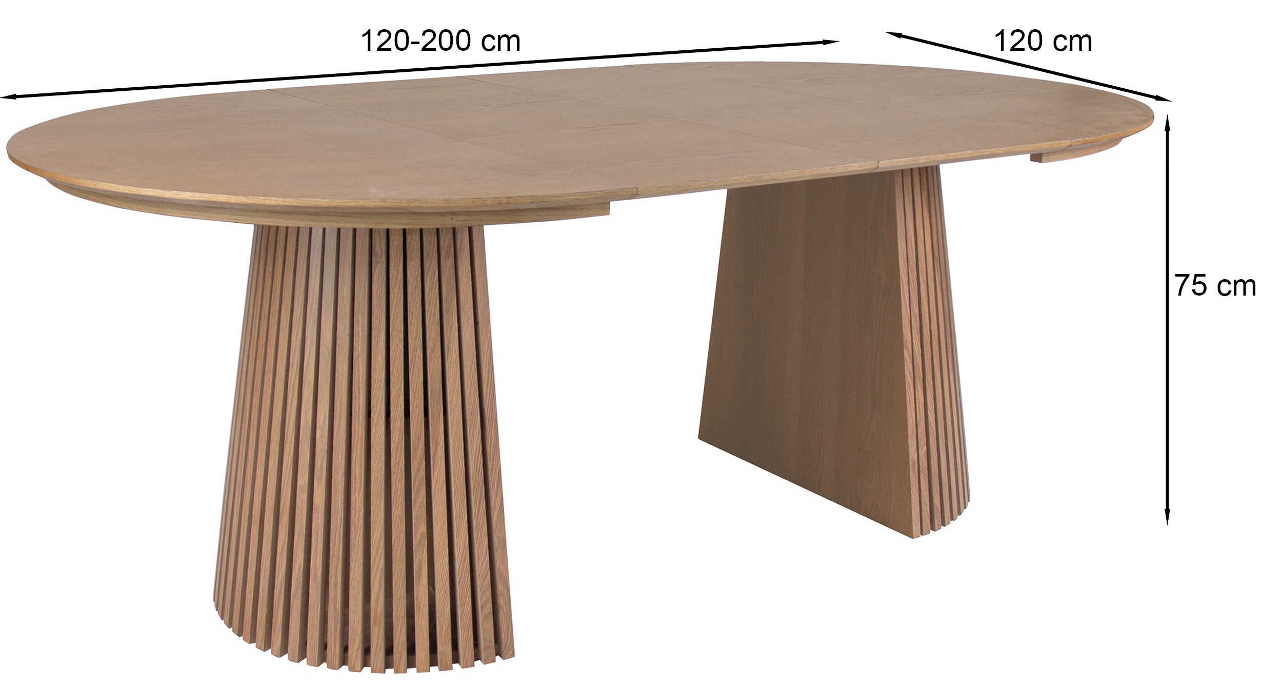 Stół rozkładany Formisty 120-200x120 cm lamele dąb naturalny