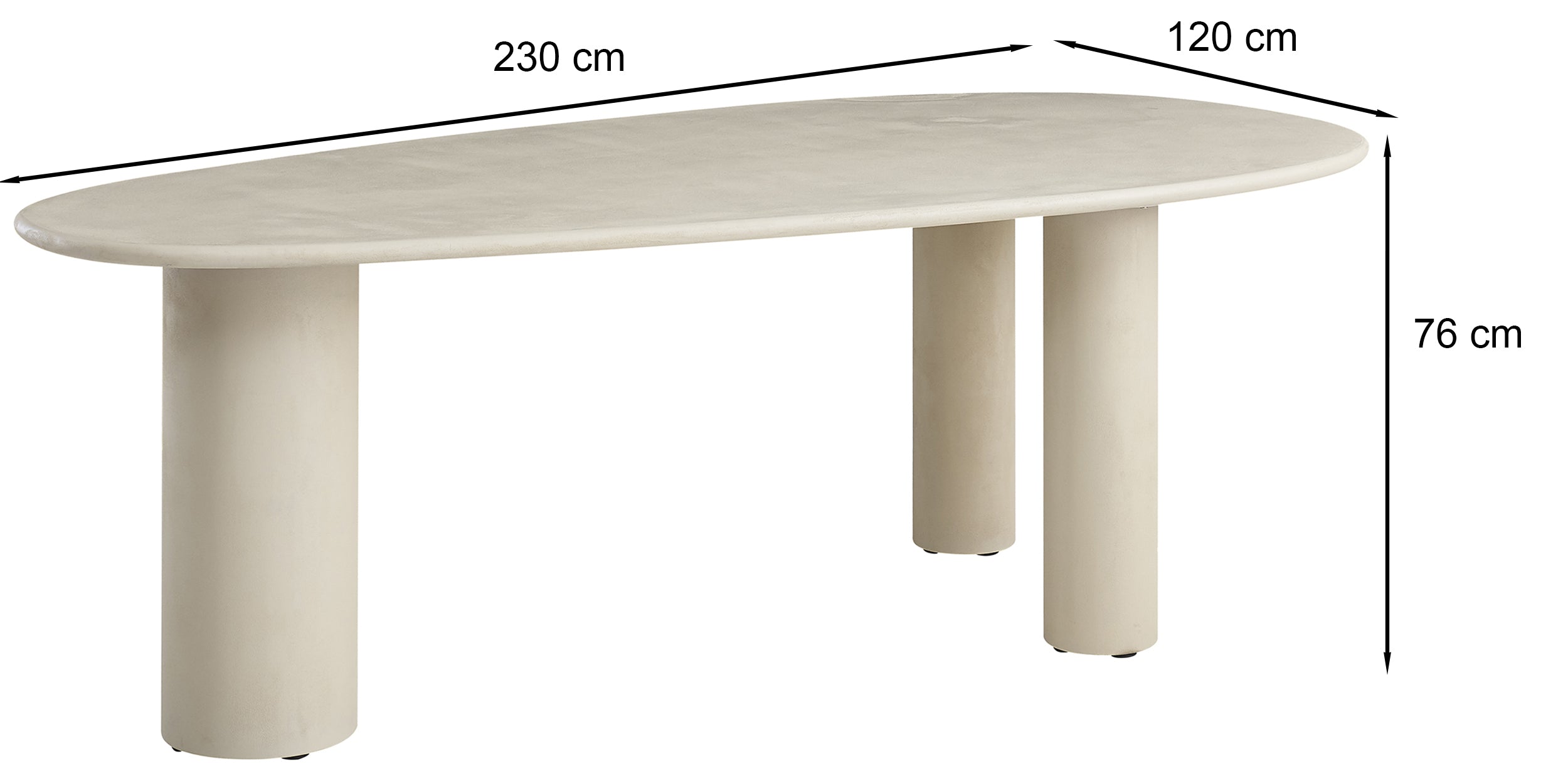Stół do jadalni Innations 230x120 cm szaro-beżowy z efektem mikrocementu