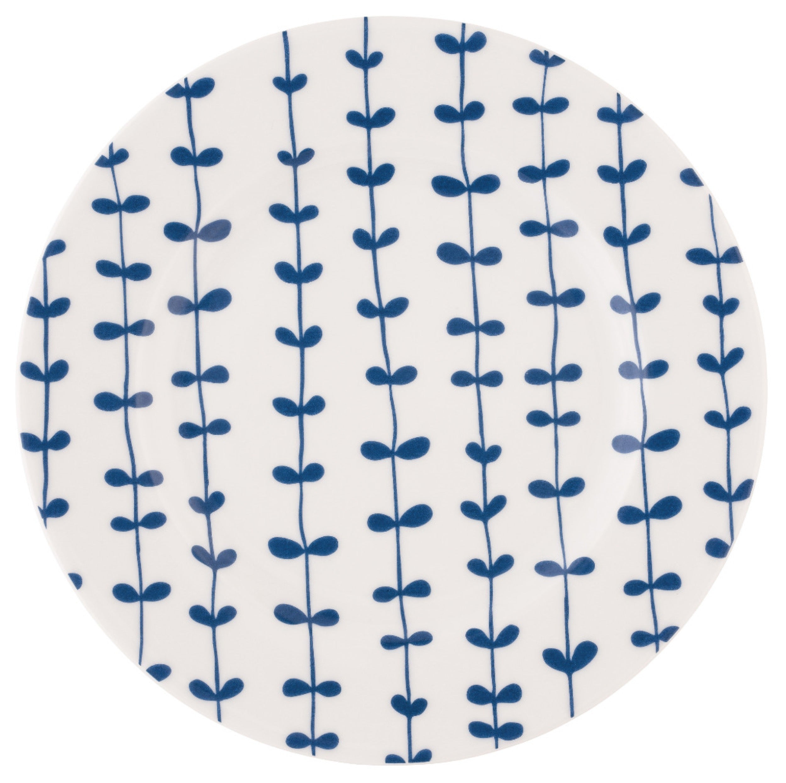 Zestaw 6 talerzy płytkich porcelanowych Scandy Blue 19 cm biało-niebieskie