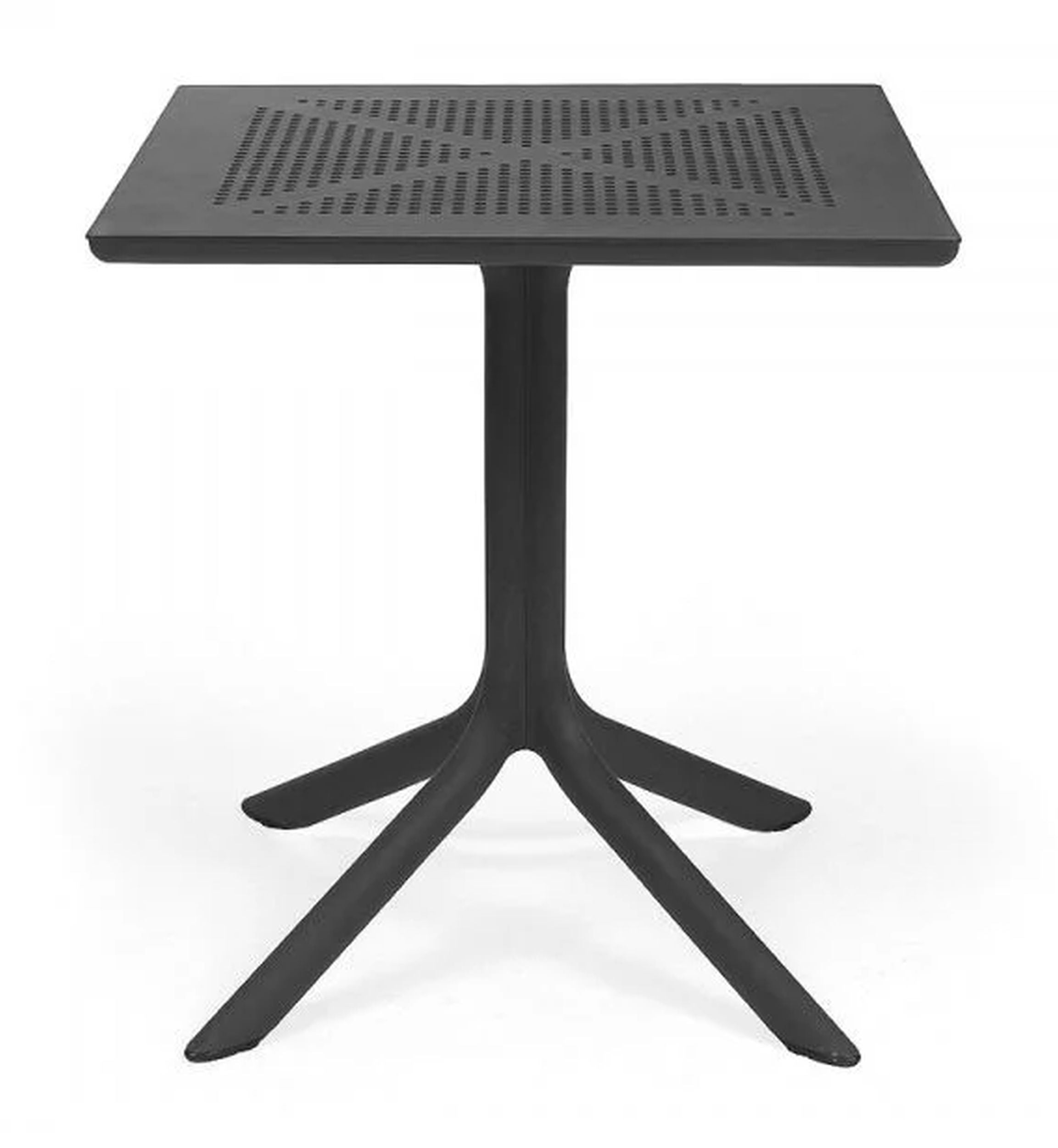 Zestaw ogrodowy stół kwadratowy Clip 70 cm i 4 krzesła Net Nardi z certyfikowanego tworzywa antracytowy