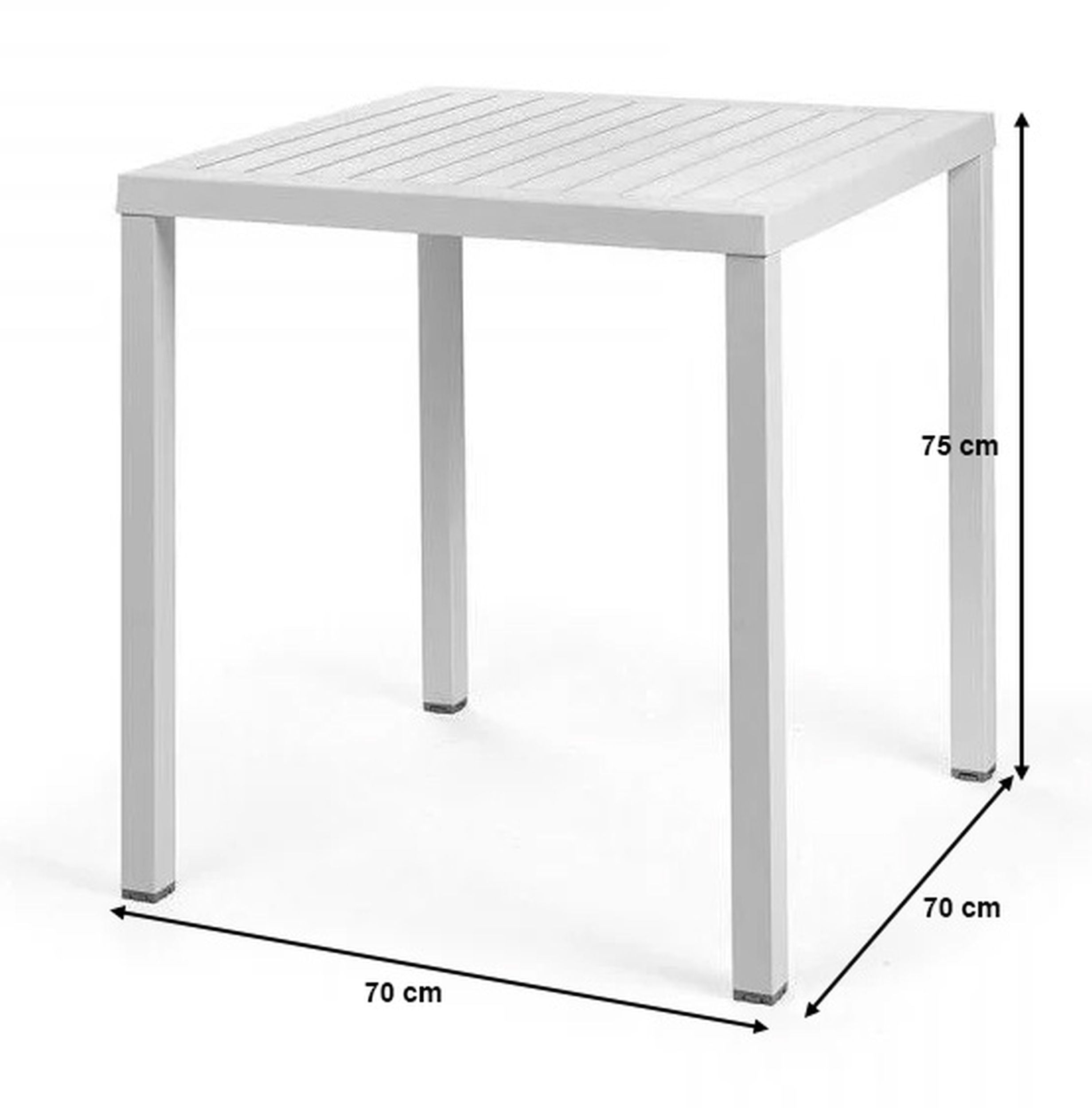 Stół ogrodowy kwadratowy Cube Nardi 70 cm z certyfikowanego tworzywa brązowy
