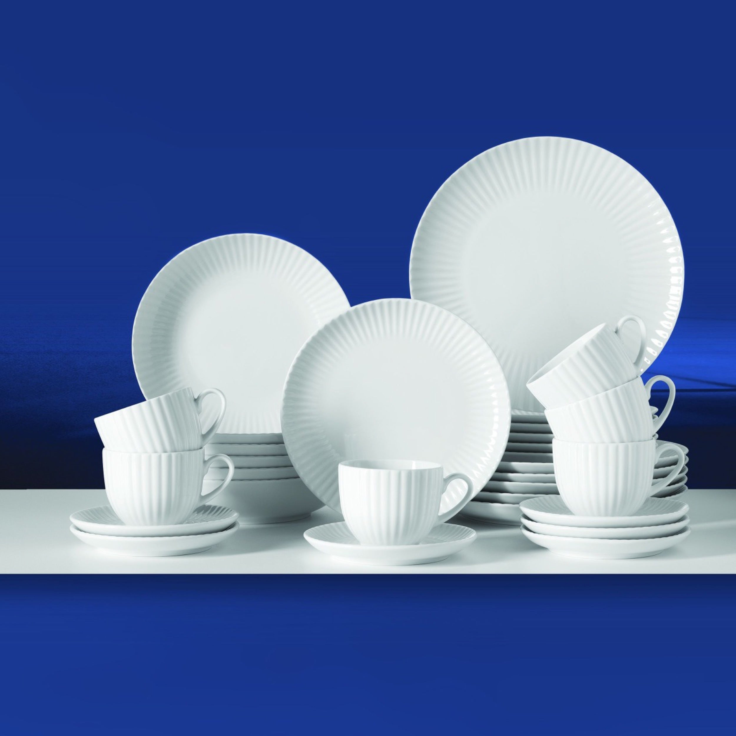Serwis obiadowy porcelanowy dla 6 os. Daisy biały