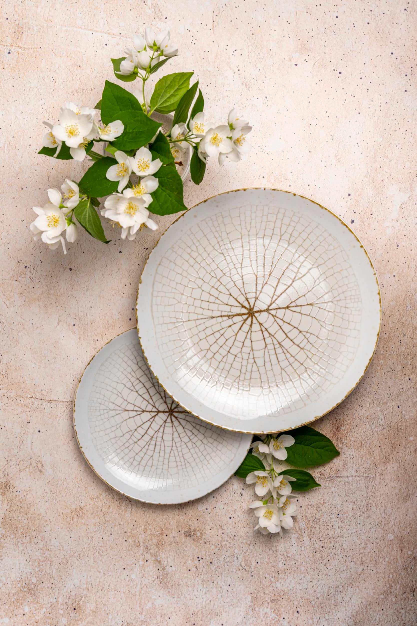 Talerz płytki porcelanowy Boss 27 cm biało-brązowy