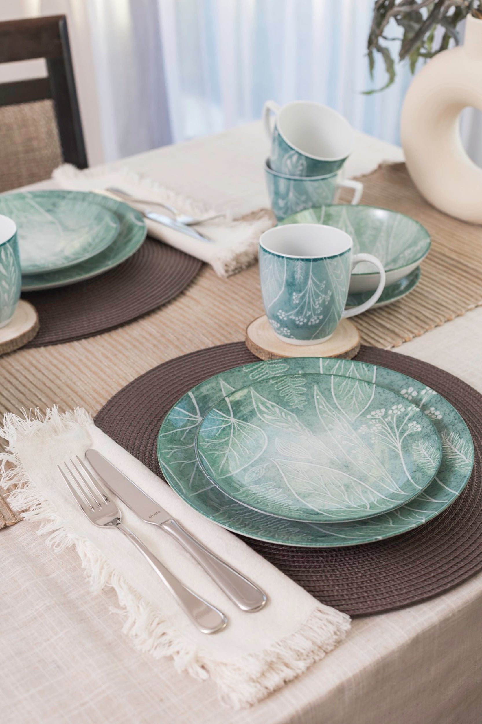 Talerz płytki porcelanowy Boss 27 cm szarozielony