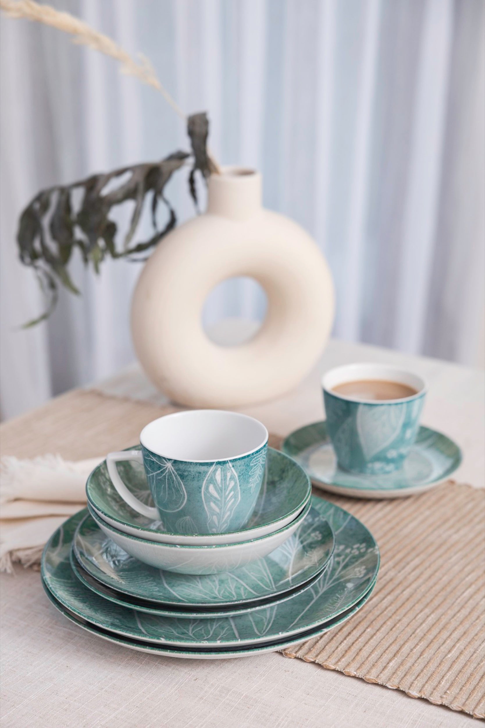 Miska salaterka porcelanowa Boss 17,5 cm szarozielona