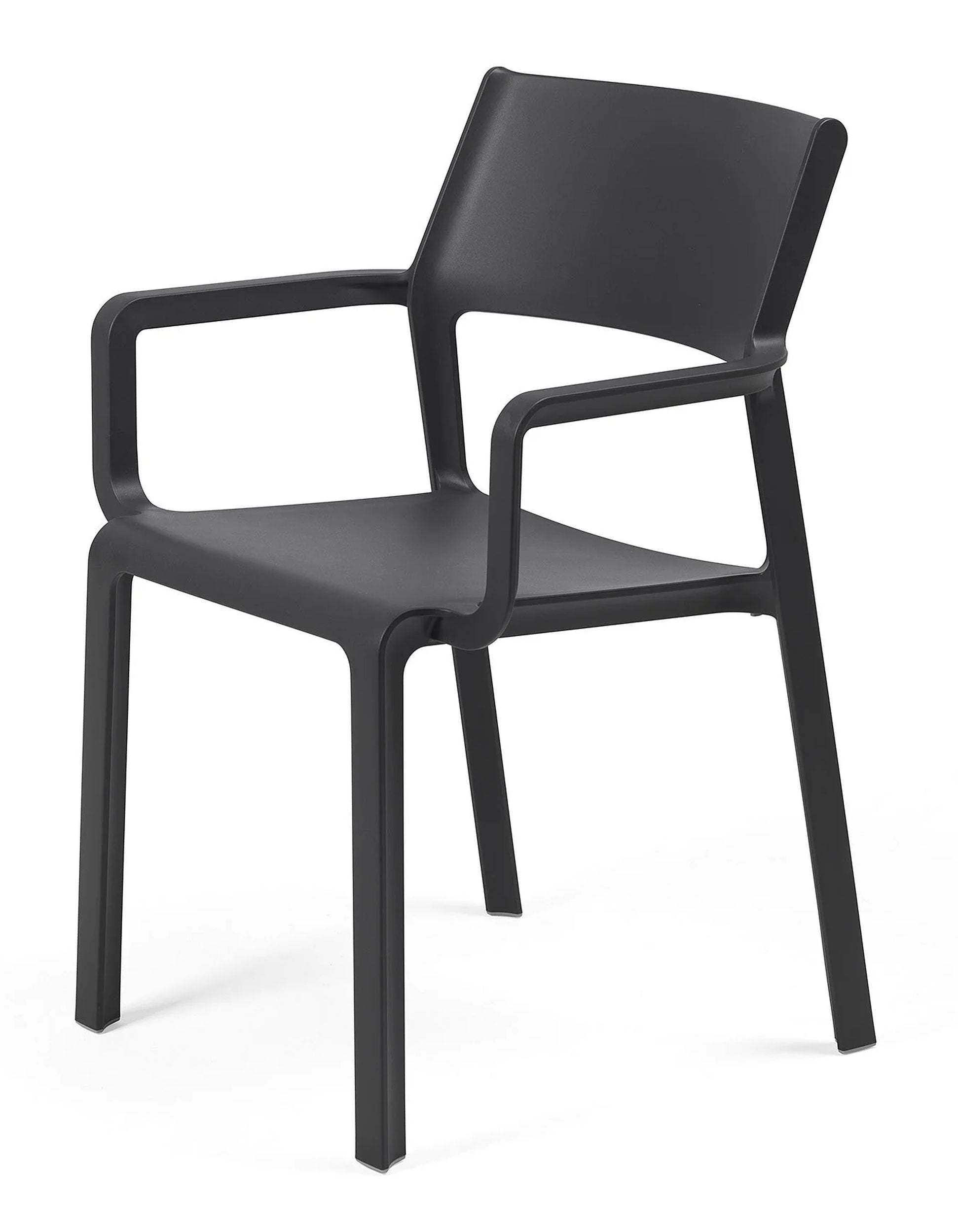 Zestaw balkonowy okrągły stół Step 60 cm i 2 krzesła z podłokietnikami Trill Nardi z certyfikowanego tworzywa antracytowy