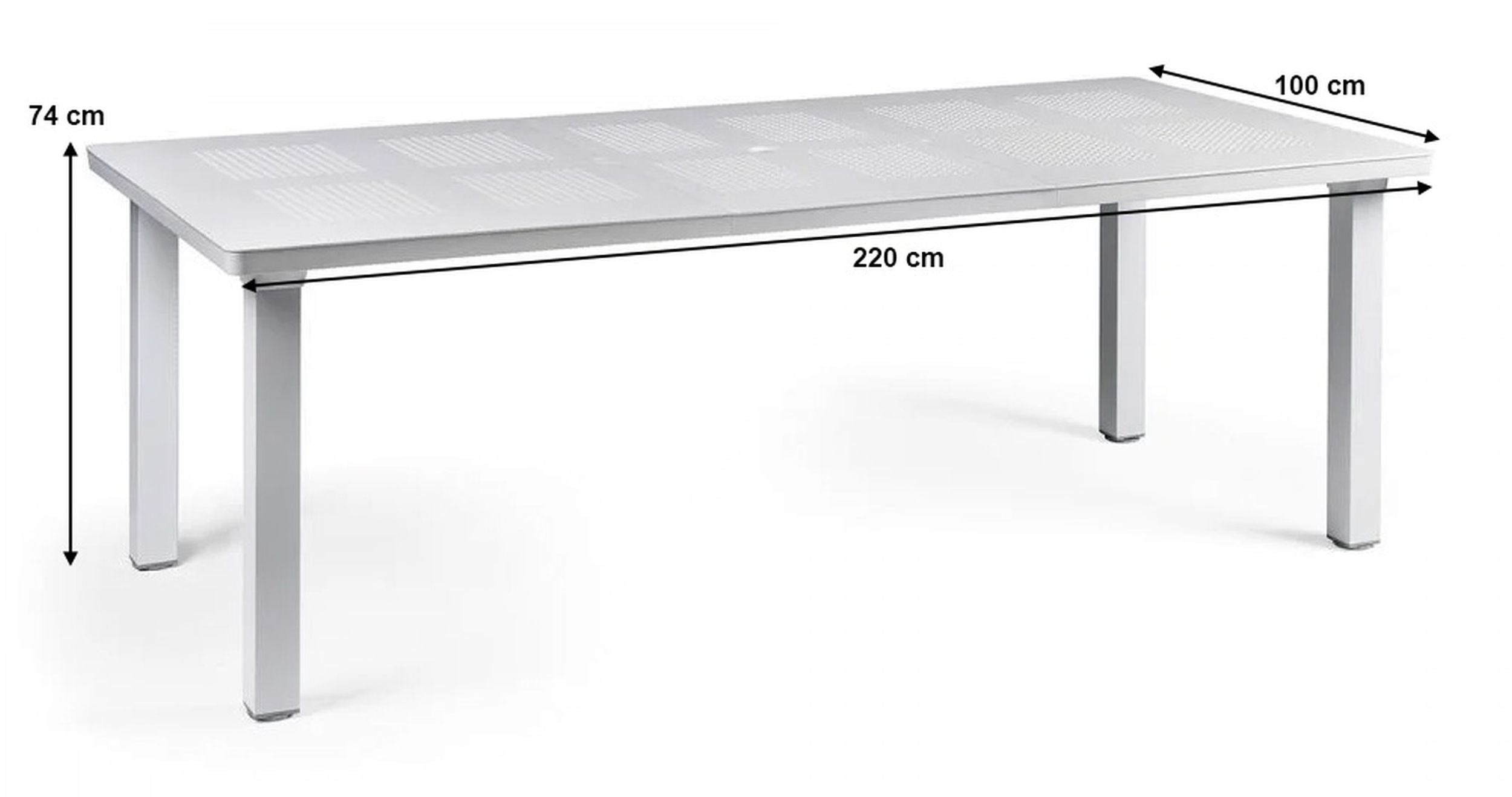 Rozkładany stół ogrodowy Levante Nardi 160-220x100 cm z certyfikowanego tworzywa ciemnobrązowy