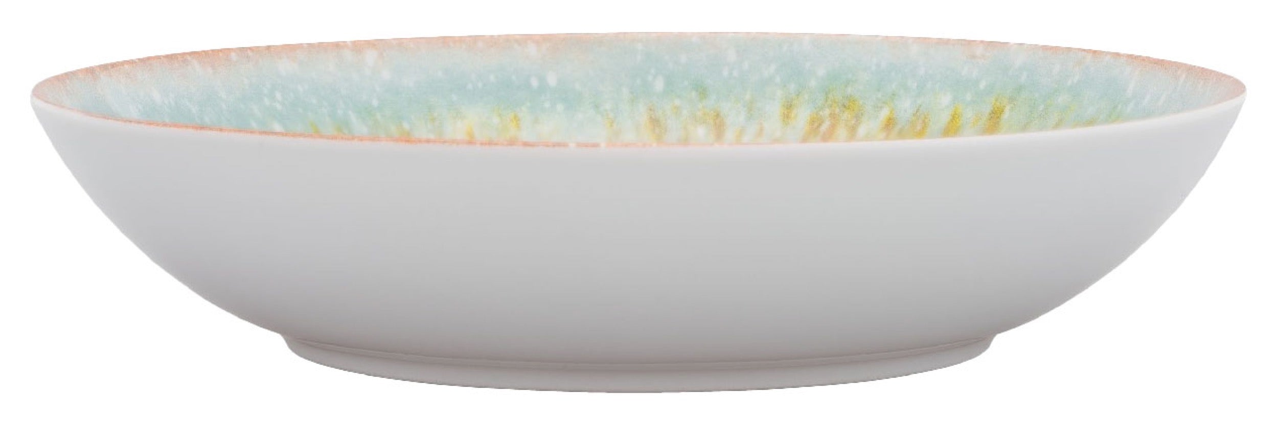 Talerz głęboki porcelanowy Roma 22 cm błękitno-żółty