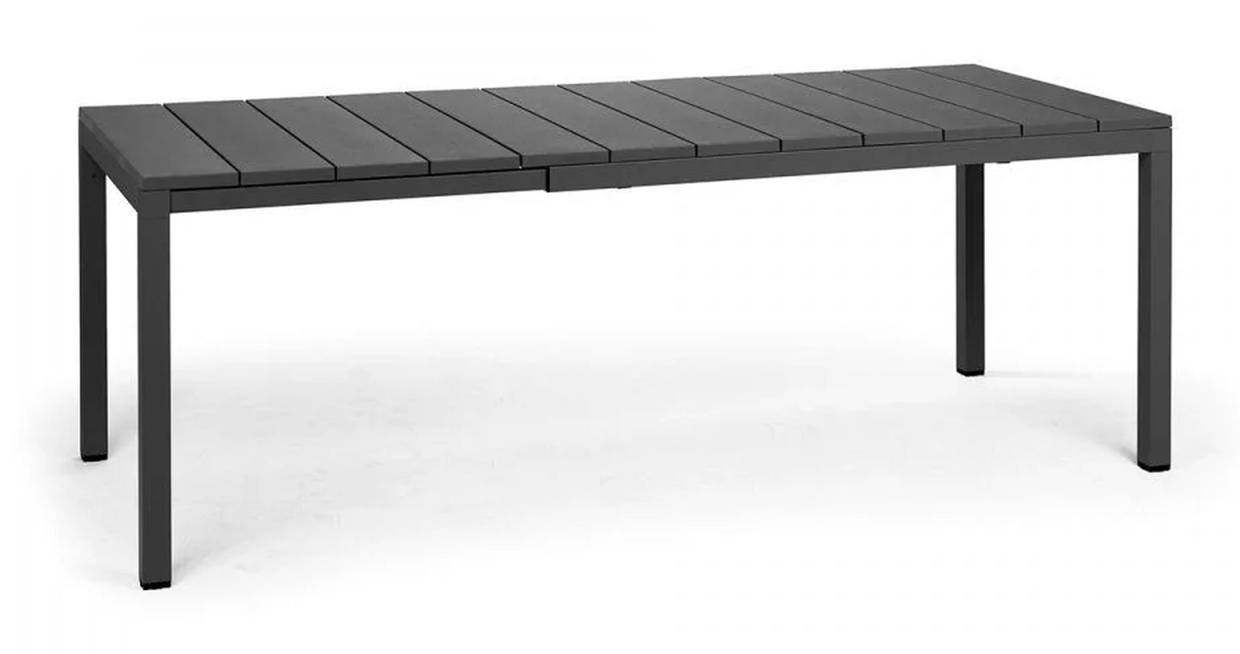 Zestaw ogrodowy rozkładany stół Rio 140-210x85 cm i 6 krzeseł Net Nardi z certyfikowanego tworzywa antracytowy