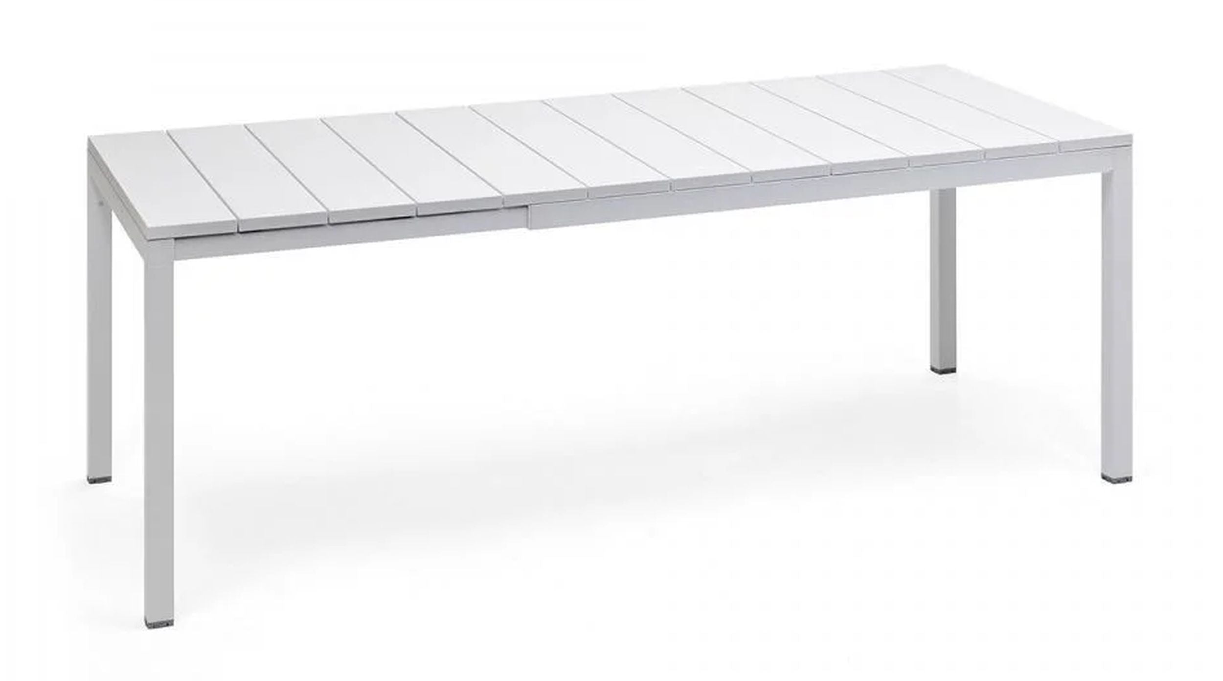 Zestaw ogrodowy rozkładany stół Rio 140-210x85 cm i 6 krzeseł Net Nardi z certyfikowanego tworzywa biały