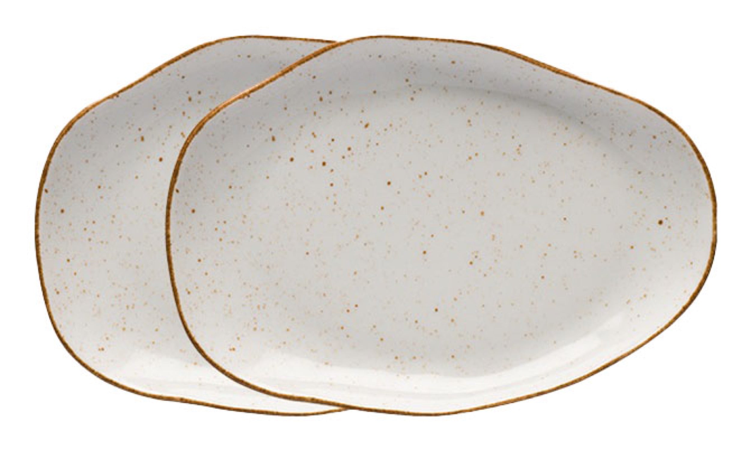 Zestaw 2 talerzy płytkich porcelanowych Stone Age 21 cm beżowy