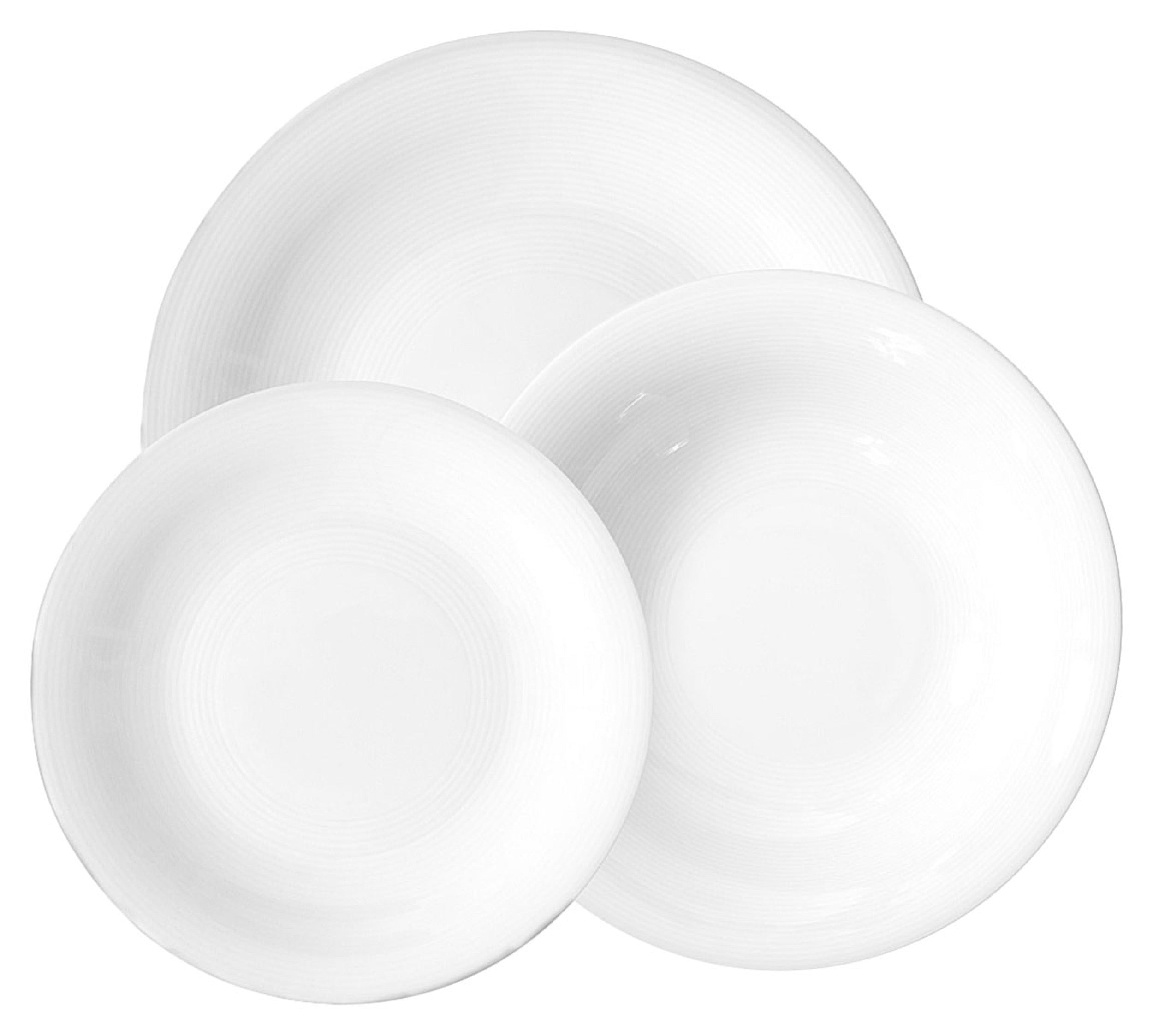 Zestaw talerzy porcelanowych dla 6 os. Tiago białe