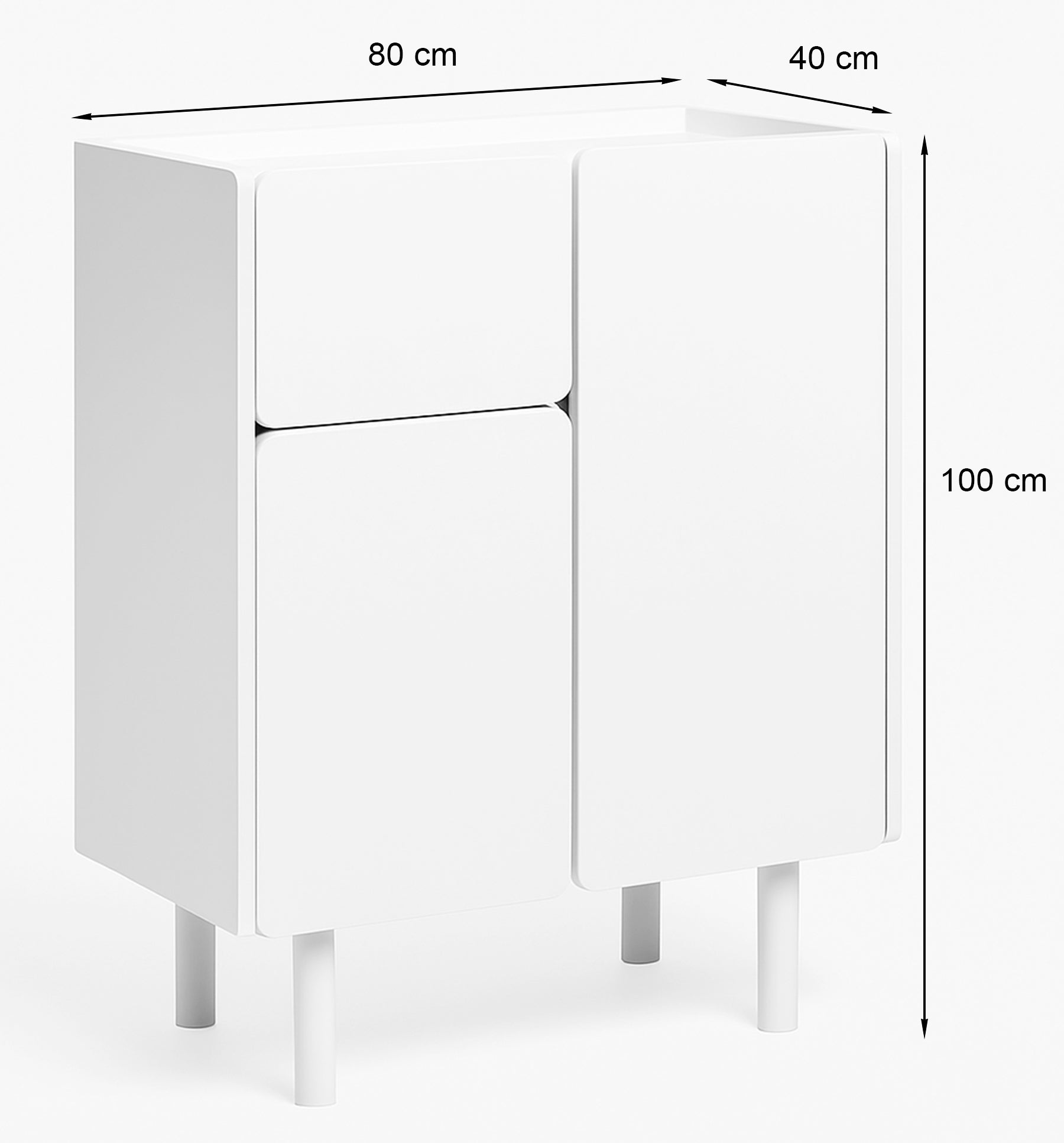 Komoda wysoka Cavella 100 cm biała
