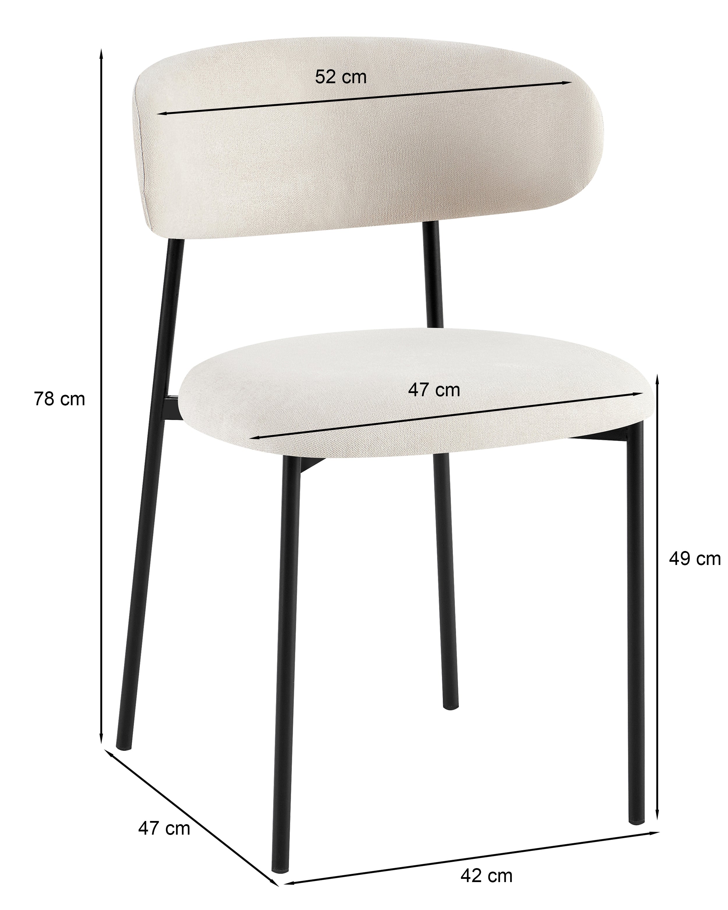 Krzesło tapicerowane Lunaro w tkaninie hydrofobowej jasnobeżowy szenil