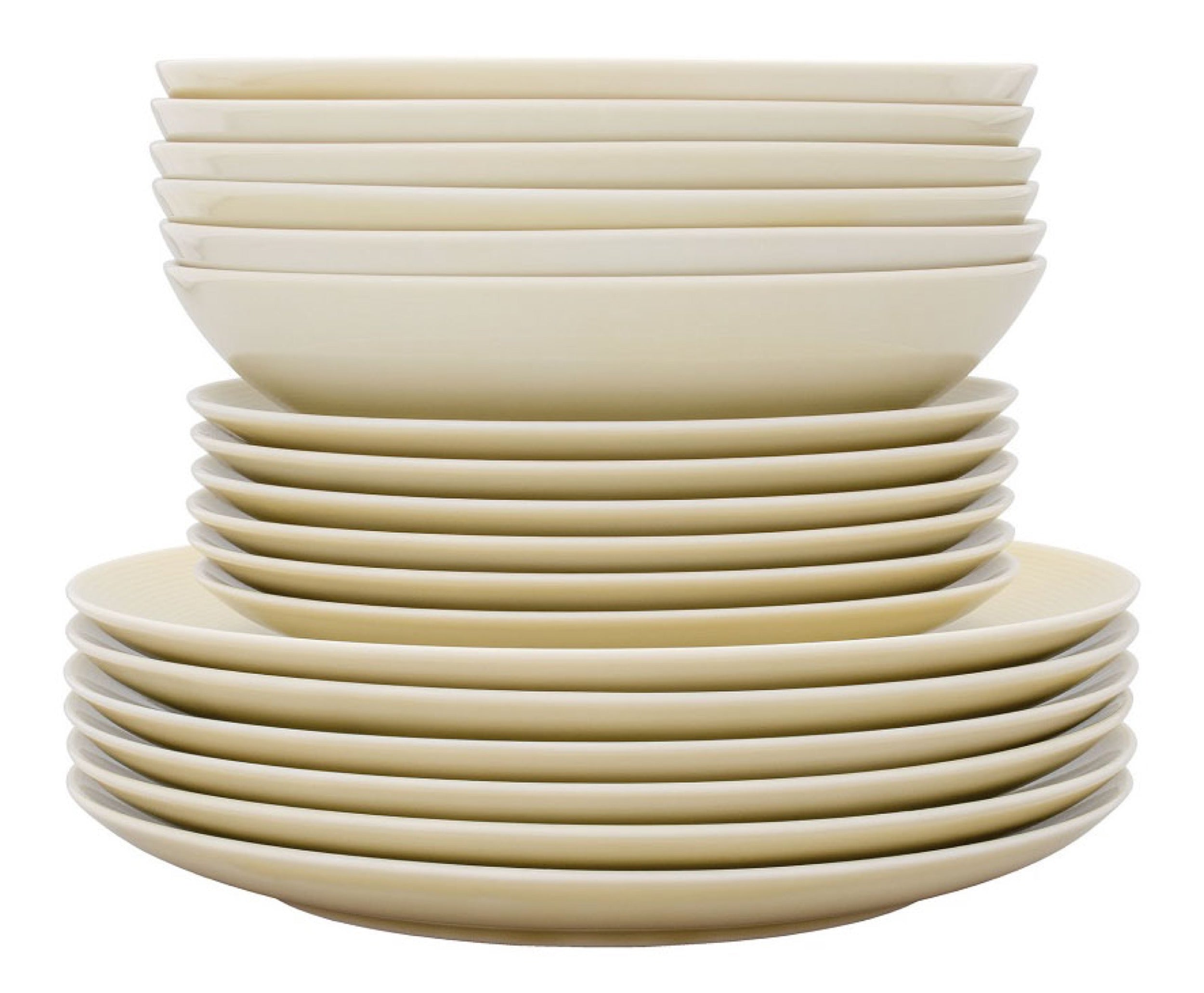 Zestaw talerzy porcelanowych dla 6 os. Boss kremowy