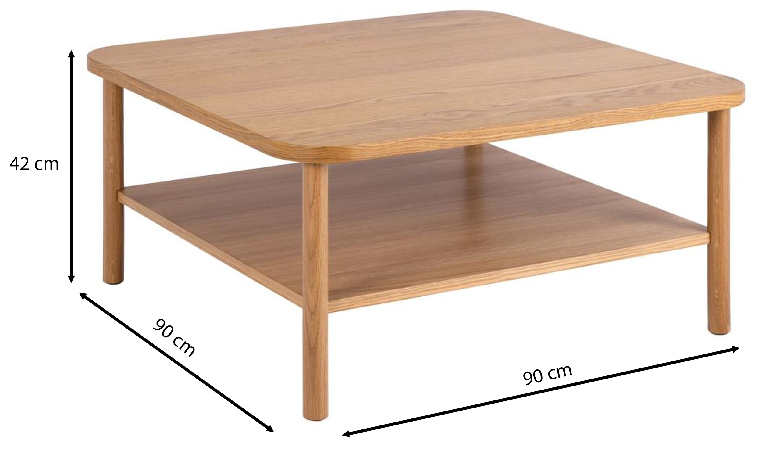 Stolik kawowy Yerrow 90x90 cm cm dąb