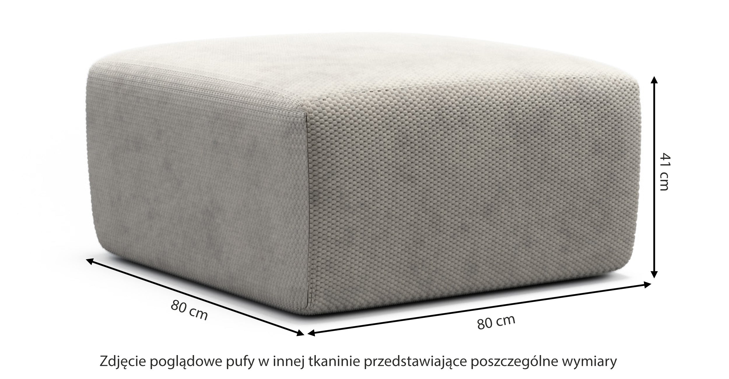 Pufa Terrafino 80x80 cm beżowa w tkaninie hydrofobowej