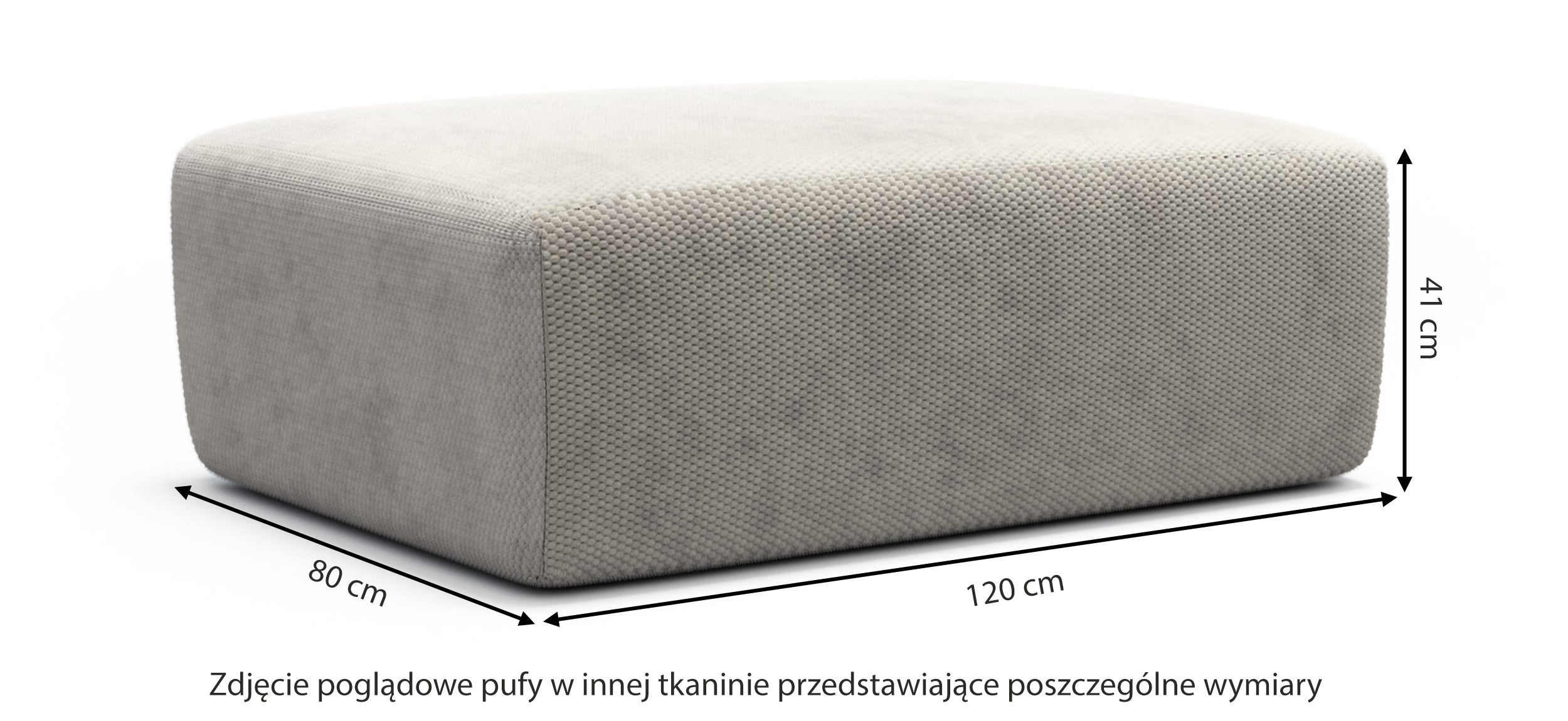 Pufa Terrafino 120x80 cm szara w tkaninie hydrofobowej