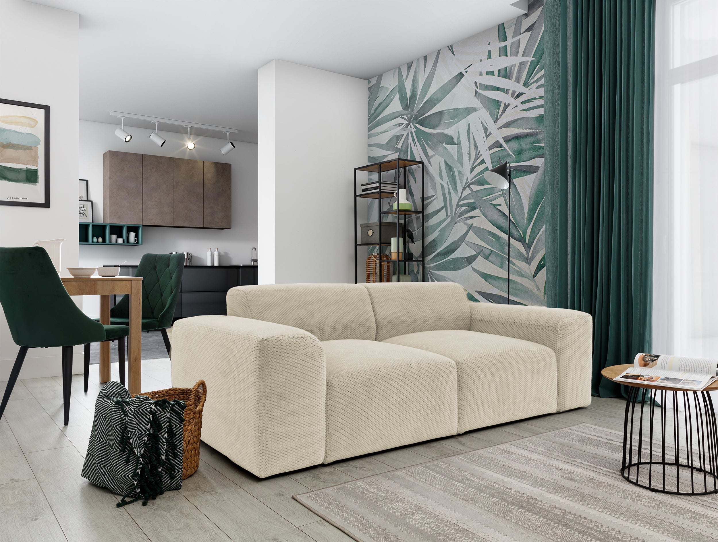 Sofa dwuosobowa Terrafino beżowa w tkaninie hydrofobowej
