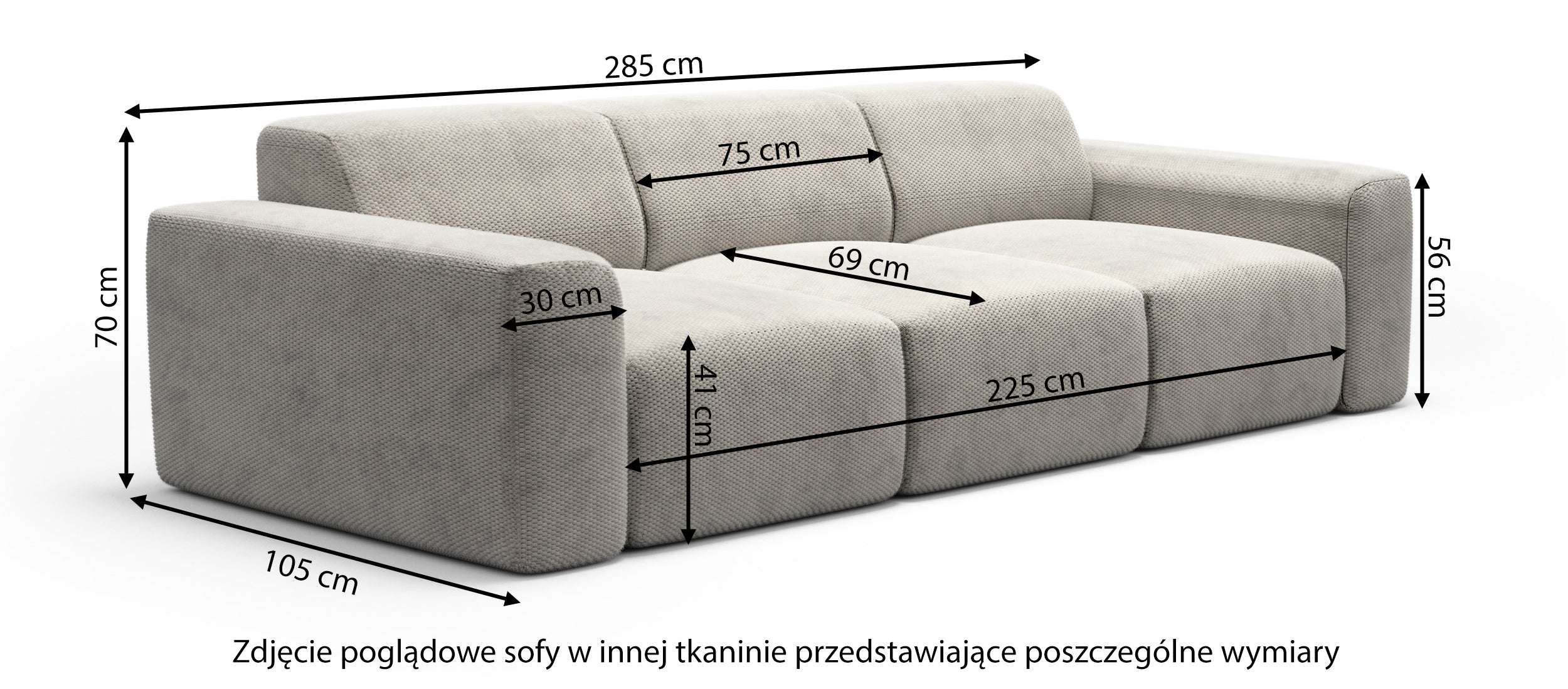 Sofa trzyosobowa Terrafino brązowa w tkaninie hydrofobowej