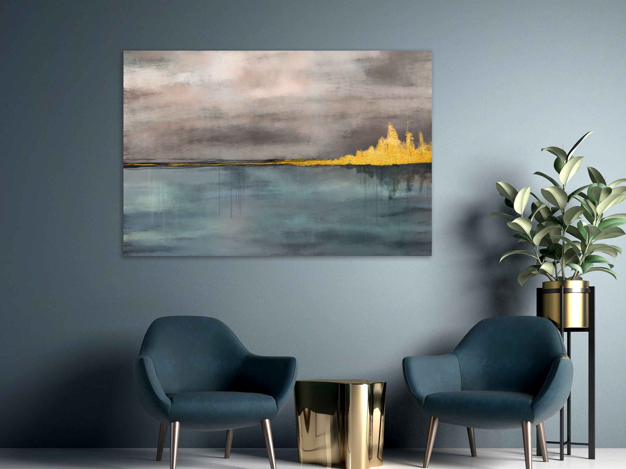 Obraz Złote miasto jednoczęściowy 120x80 cm szeroki
