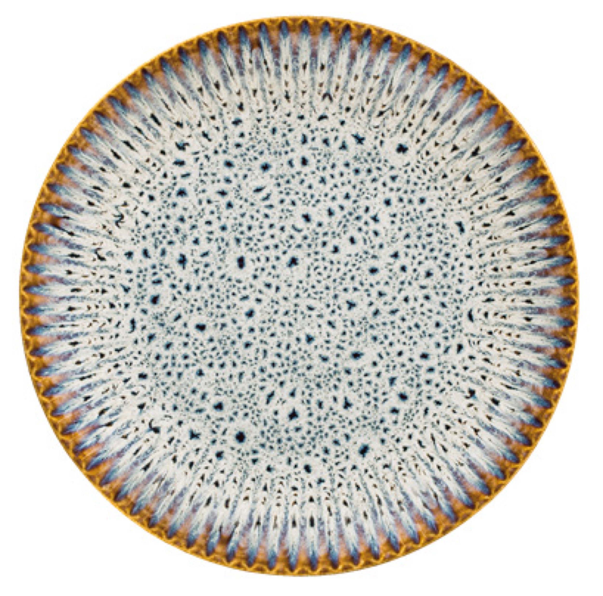 Zestaw talerzy dla 4 os. Desert ceramiczny niebiesko-brązowy
