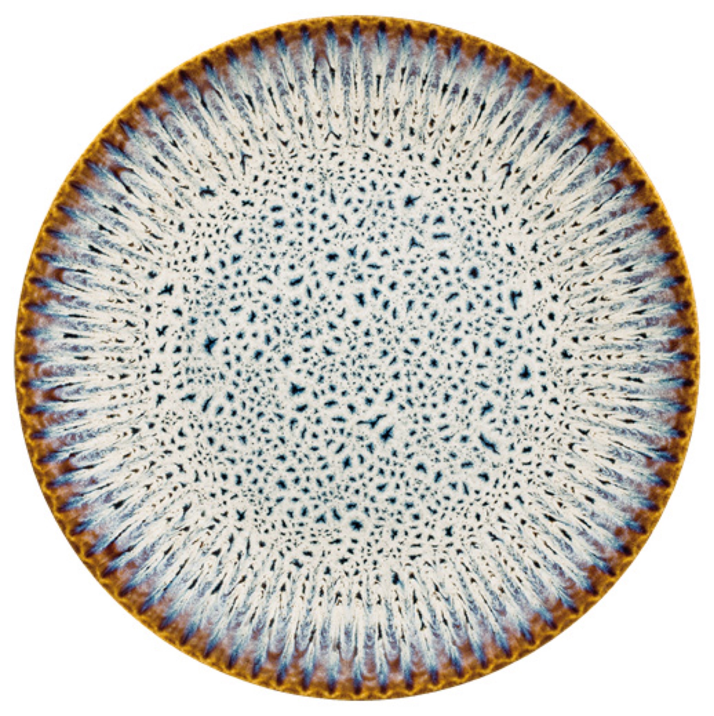 Zestaw talerzy dla 4 os. Desert ceramiczny niebiesko-brązowy