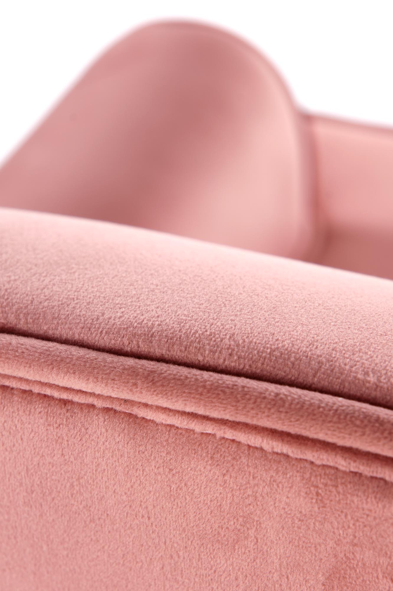 Fotel wypoczynkowy Nostame velvet różowy - złote nóżki