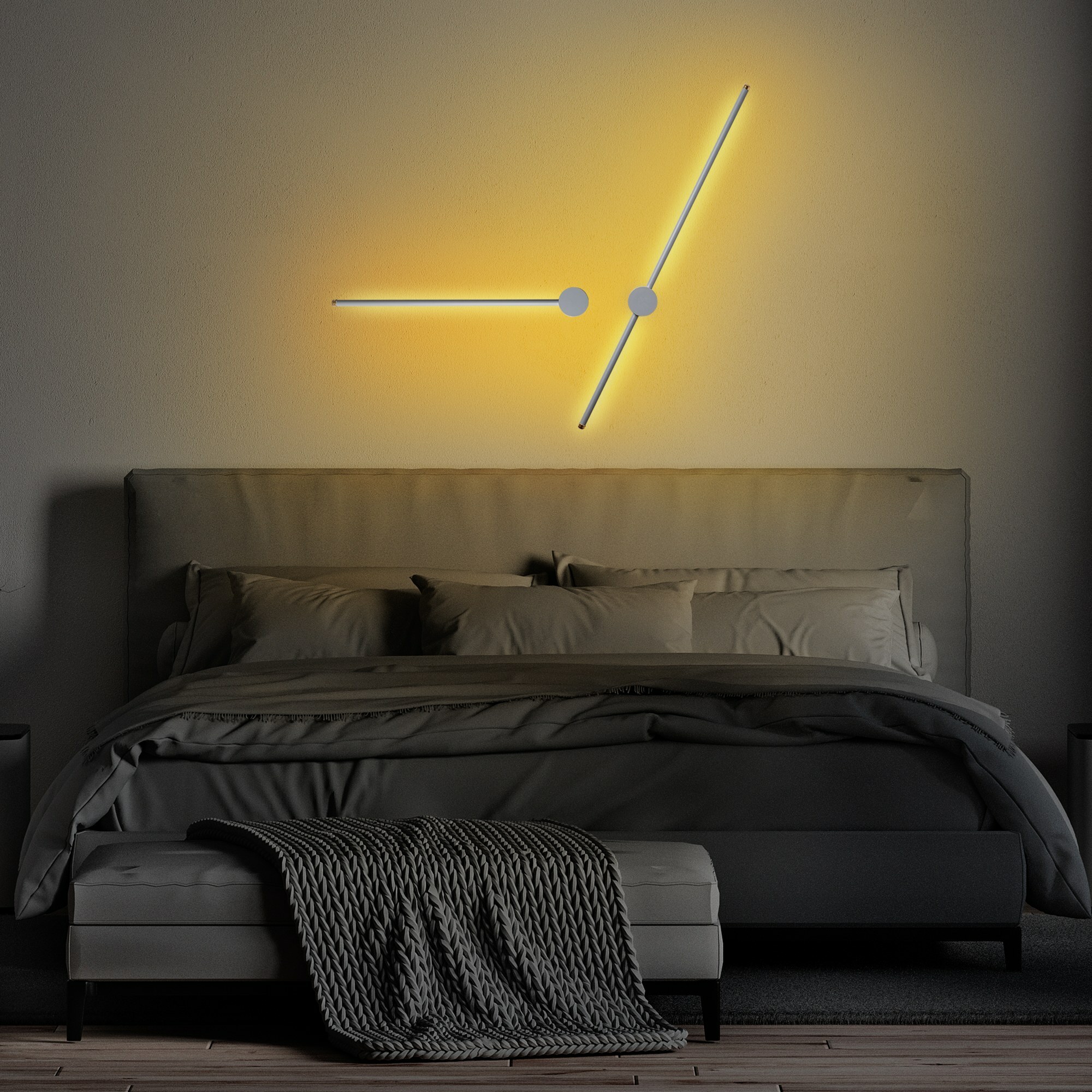 Lampa ścienna Walriefle x2 szara