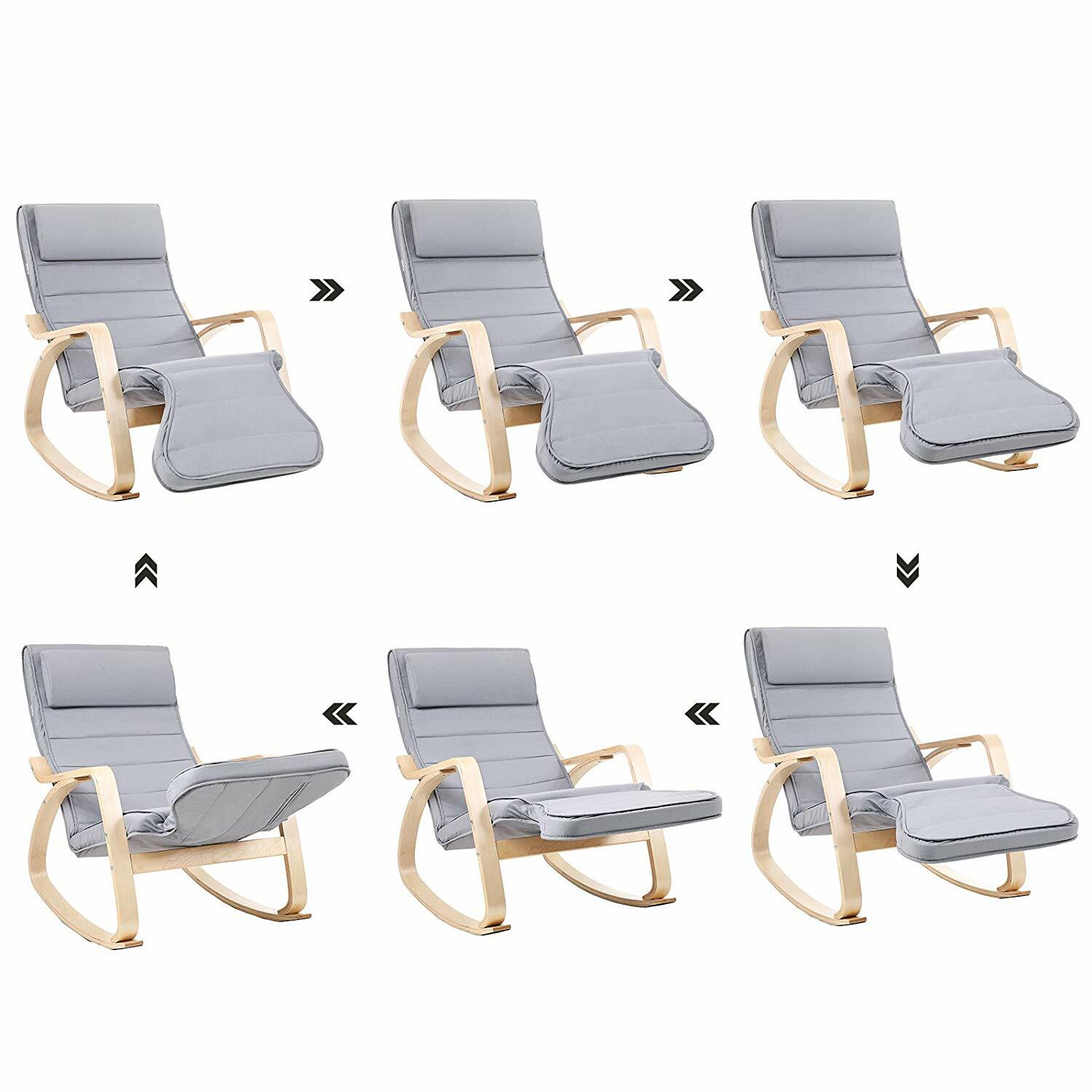 Fotel bujany Lapilli z minimalistycznymi podłokietnikami szary jasny