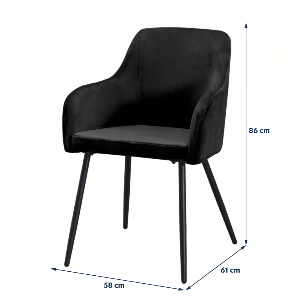 Krzesło tapicerowane Gurlu czarne