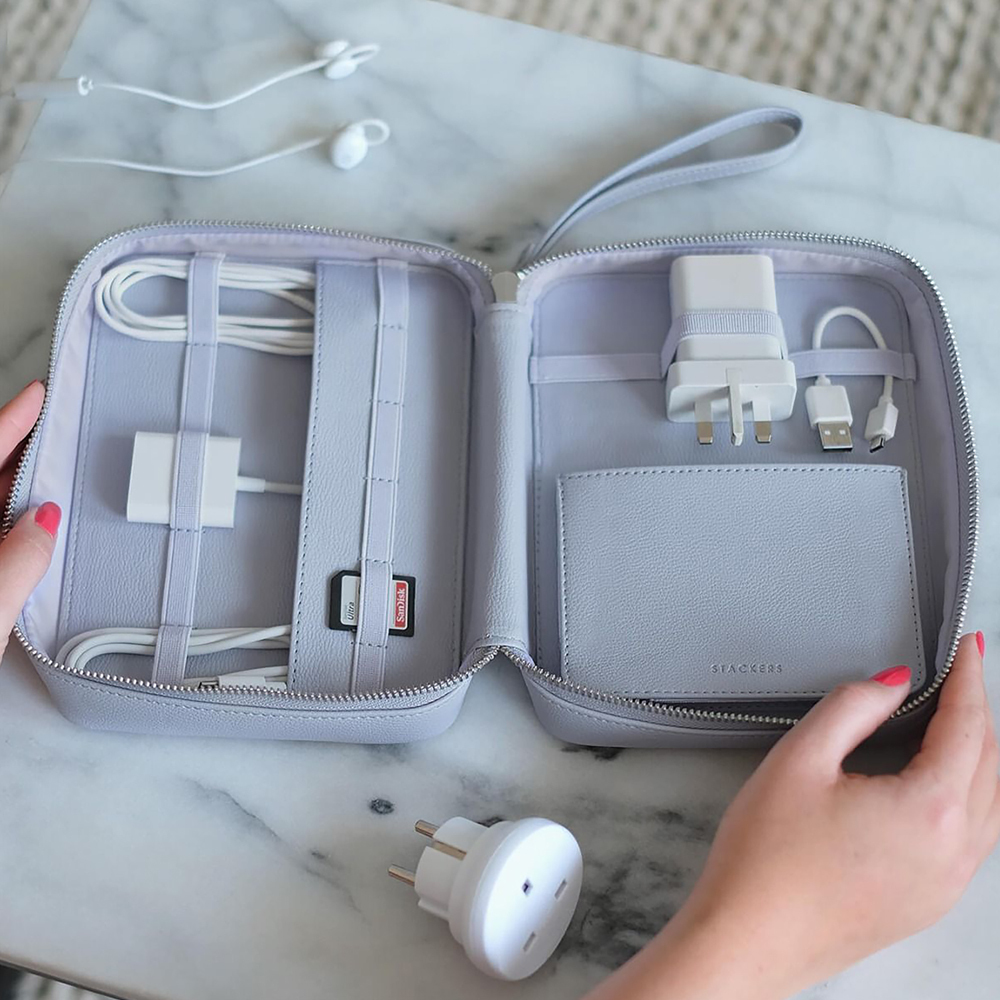 Organizer na kable Pebble Cable Tidy lawendowy