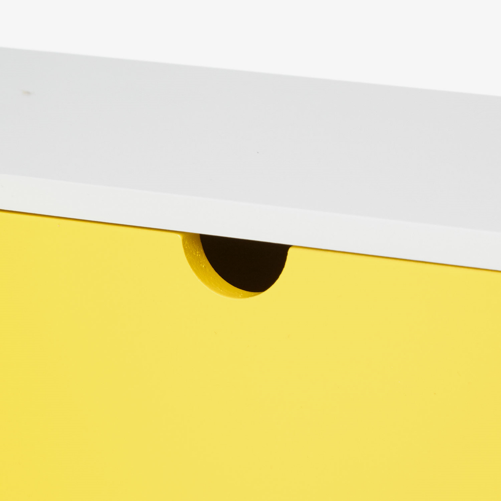Półka Egbert z dwiema szufladami żółta