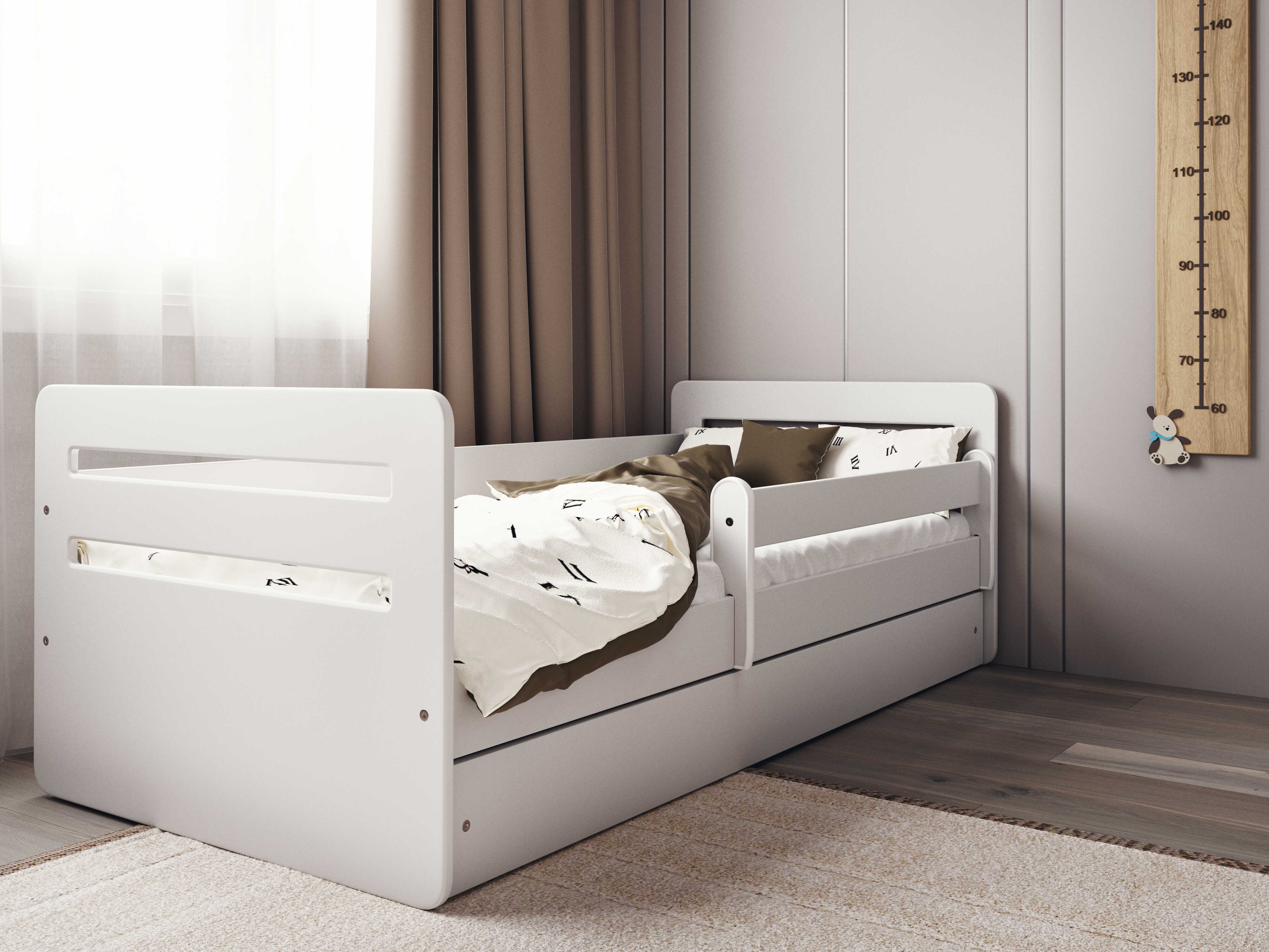 Łóżko dziecięce Brannigan 160x80 cm z szufladą białe