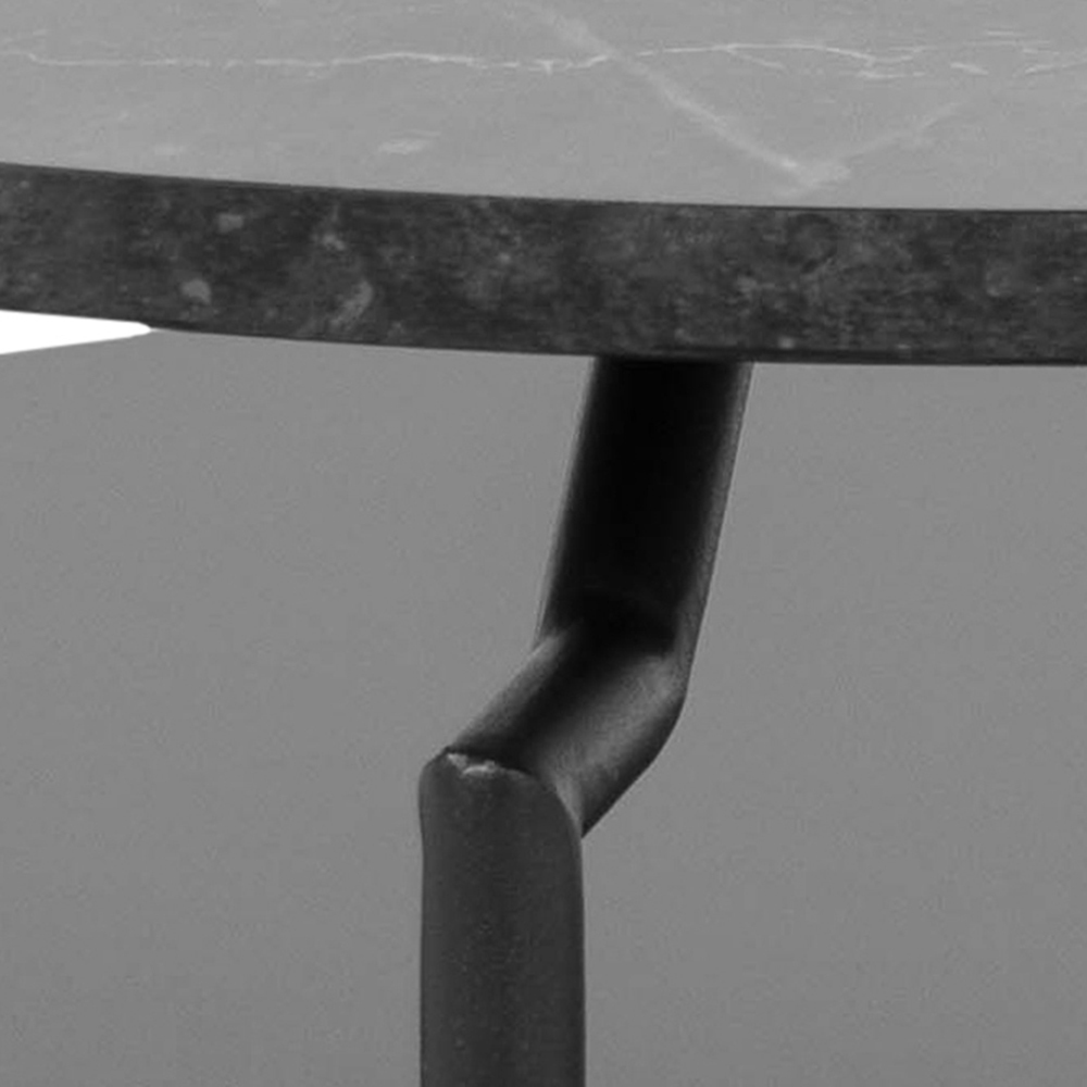 Stolik kawowy okrągły Cernik średnica 80 cm czarny marmur