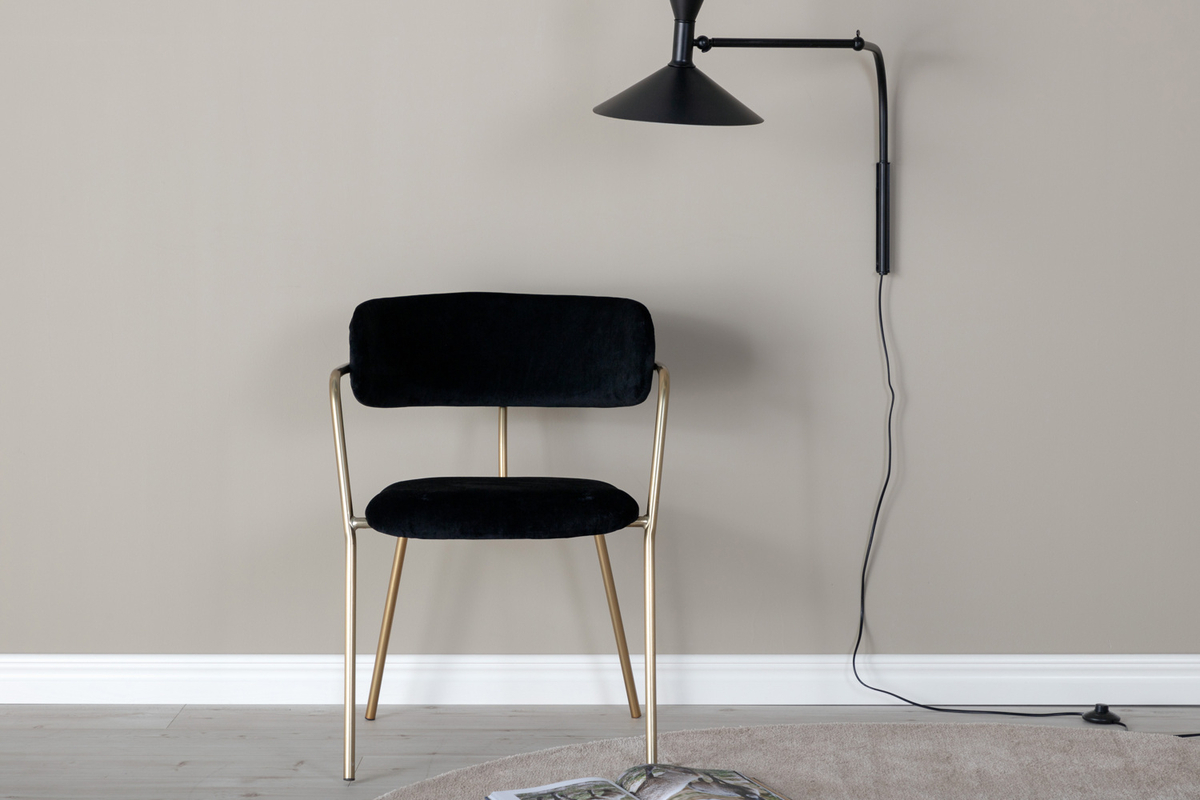 Krzesło nowoczesne Linessitive czarne/złote