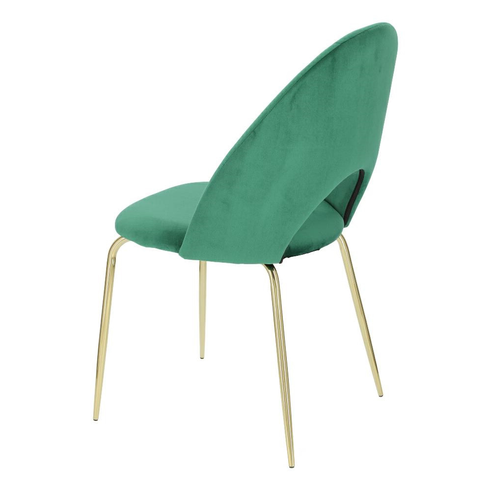Krzesło tapicerowane Tlodio zielono - złote
