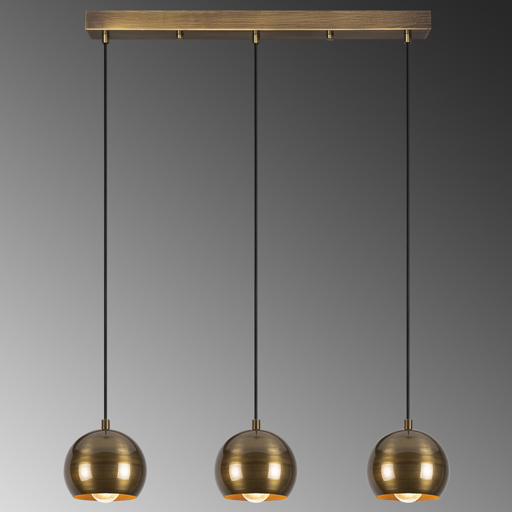 Lampa wisząca Biben x3 w kształcie kuli średnica 15 cm złota