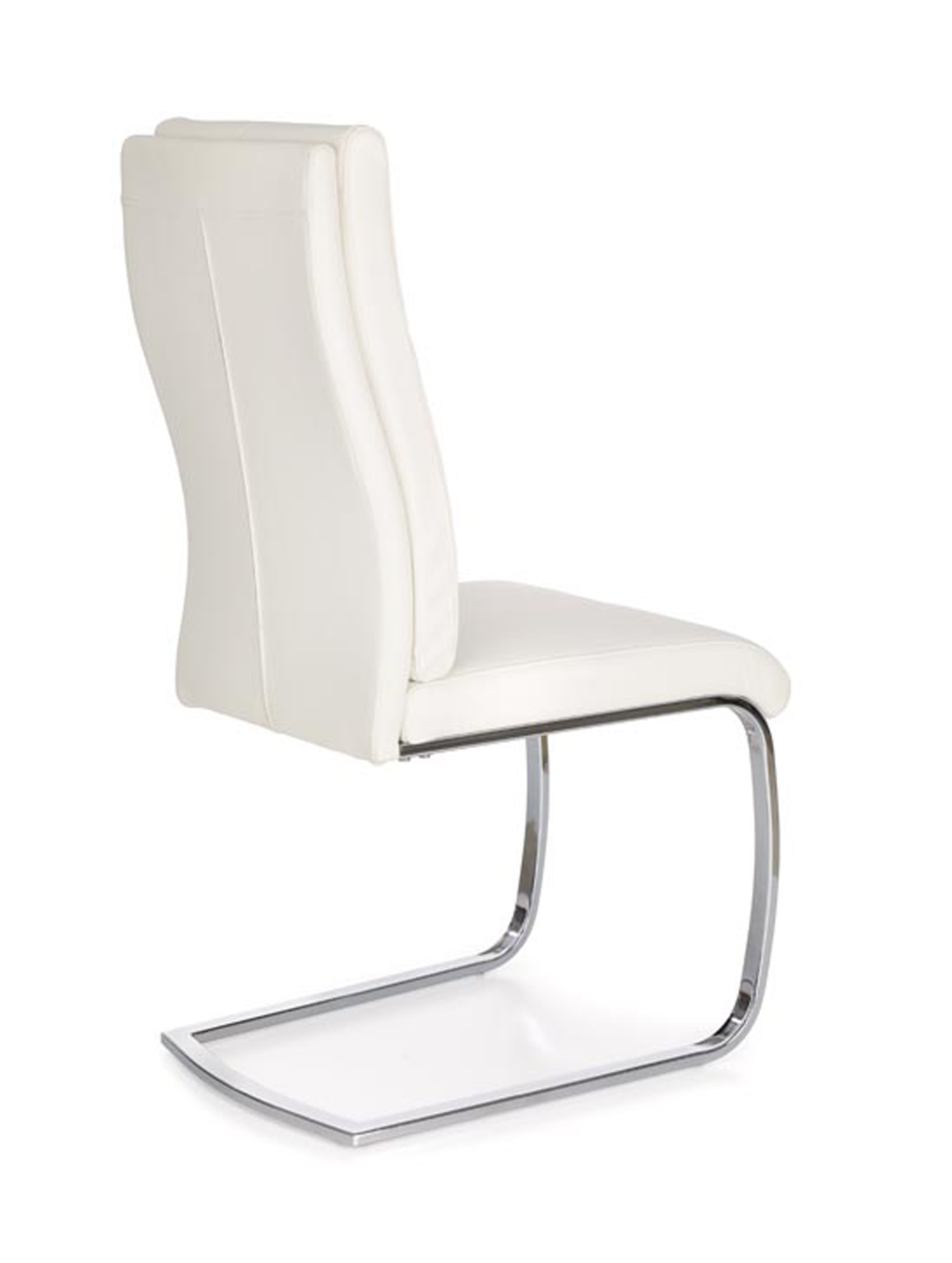 Krzesło tapicerowane Emma białe - ekoskórzane tapicerowanie