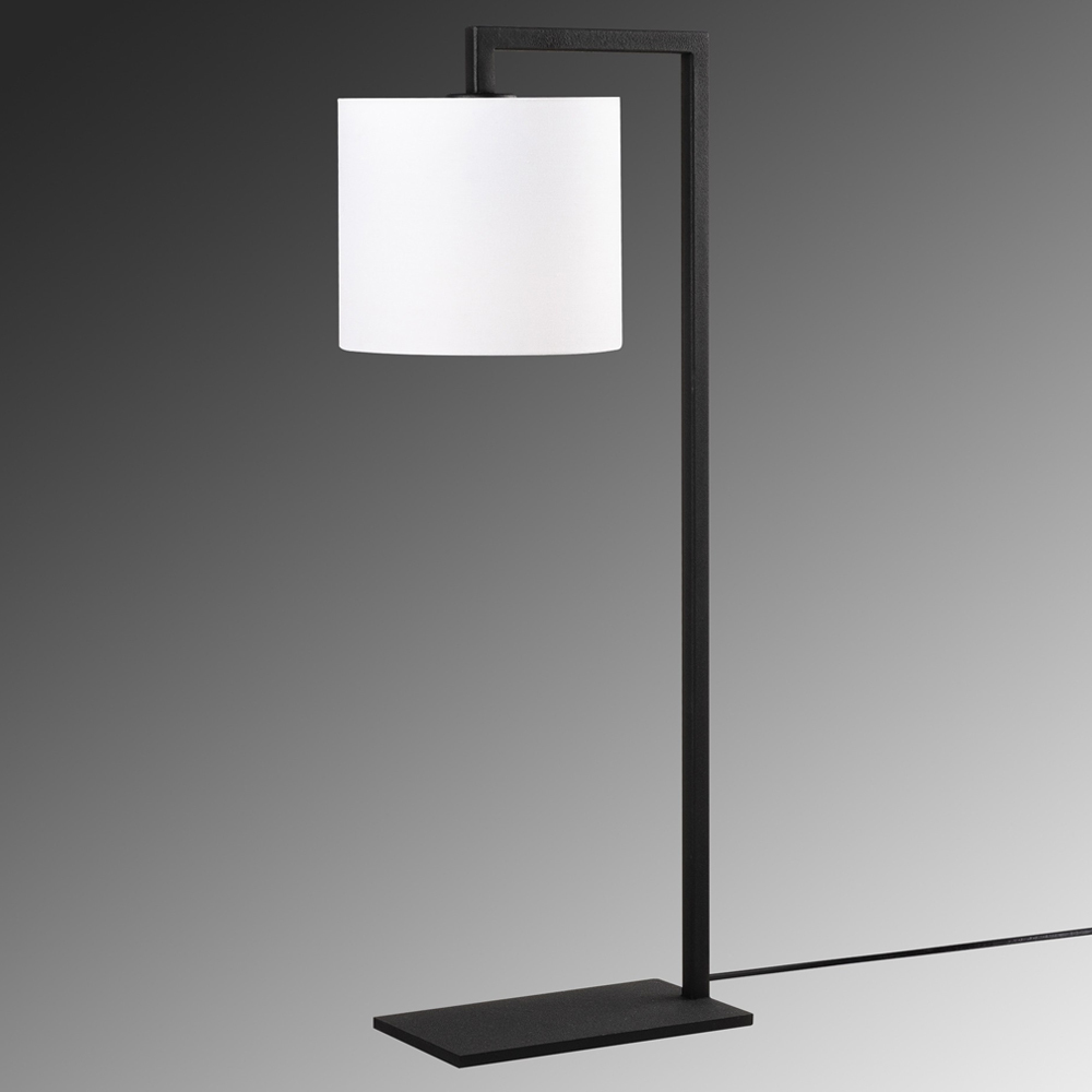 Lampa stołowa Gicanna klasyczna średnica 20 cm biała/czarna