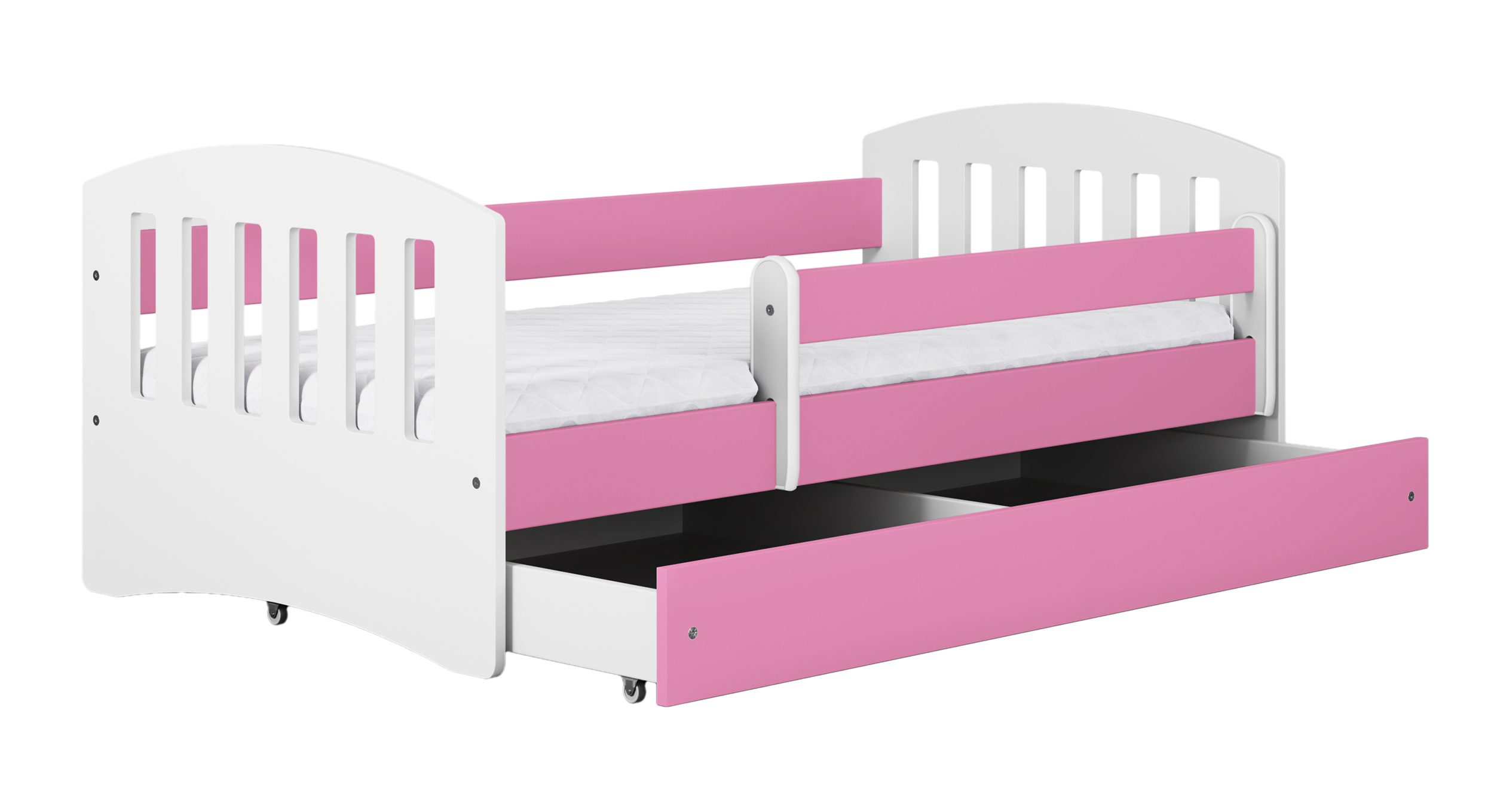 Łóżko dziecięce Pamma różowe 180x80 cm z szufladą