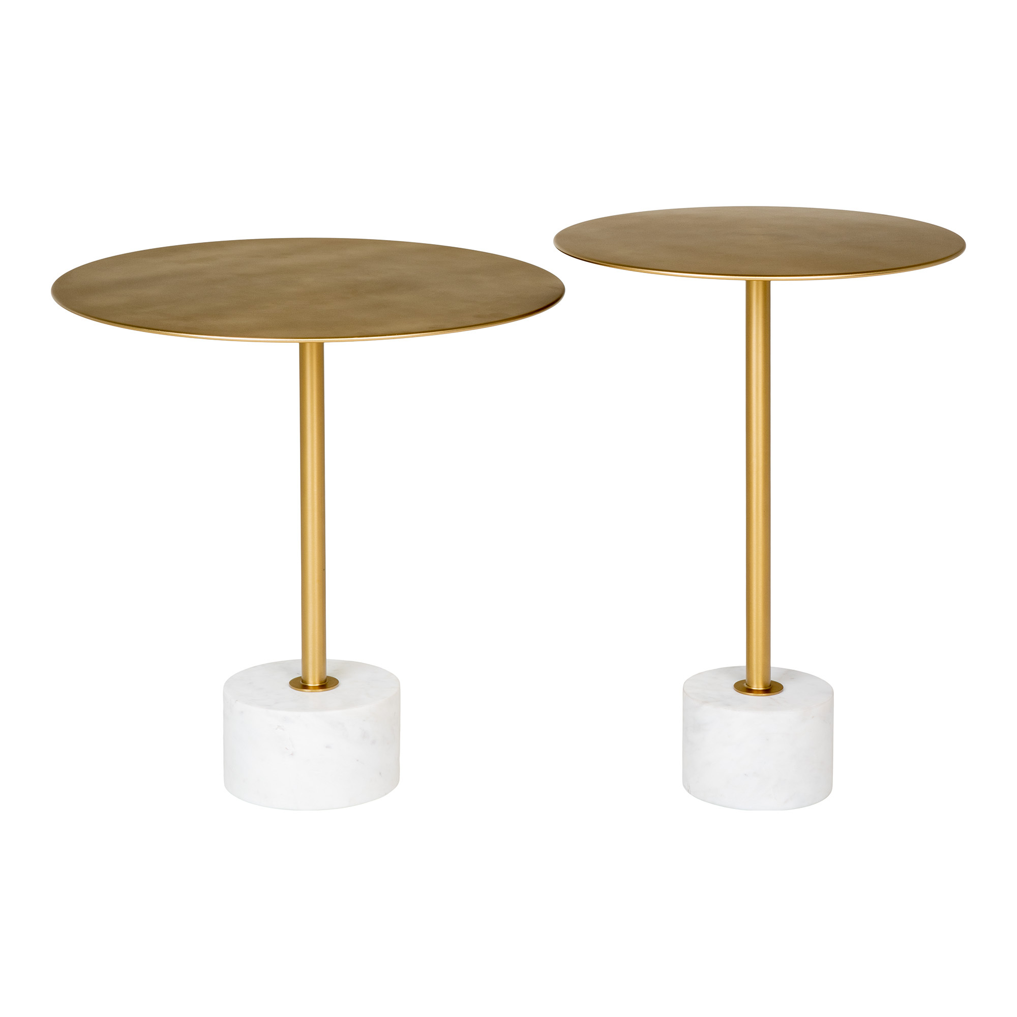 Okrągły stolik kawowy Prossan 41 cm metalowy w kolorze mosiądzu