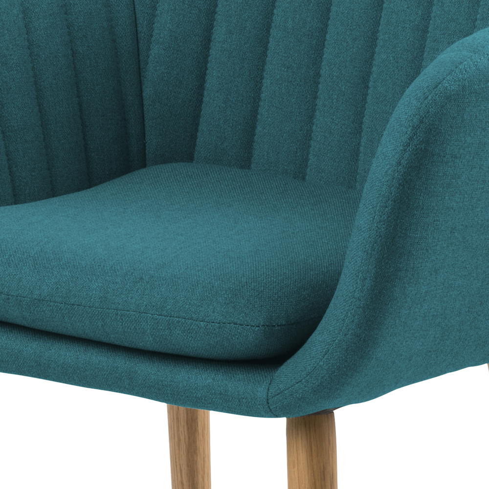 Krzesło tapicerowane Enyf turkusowe na drewnianych nogach