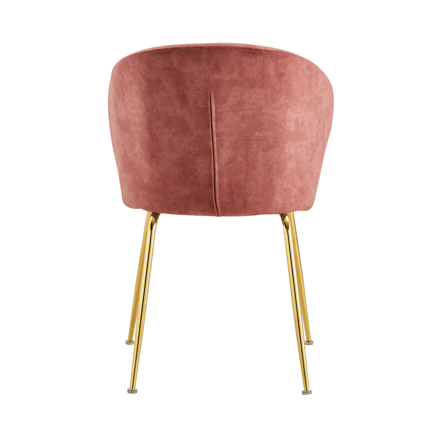 Krzesło tapicerowane Mealize w tkaninie hydrofobowej różowy velvet na złotych nogach