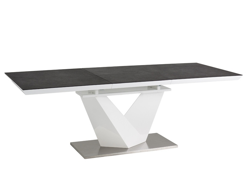 Stół rozkładany Aramoko II 160-220x90 cm szaro - biały