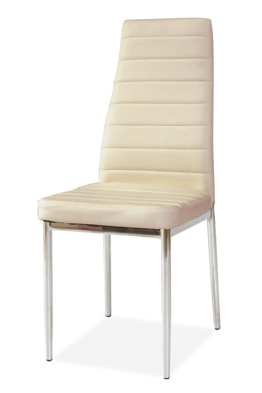 Krzesło tapicerowane Lastad kremowe na błyszczącej podstawie