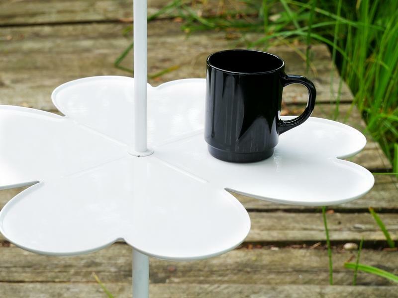 Stolik kawowy Limb biały 43x43 cm z uchwytem