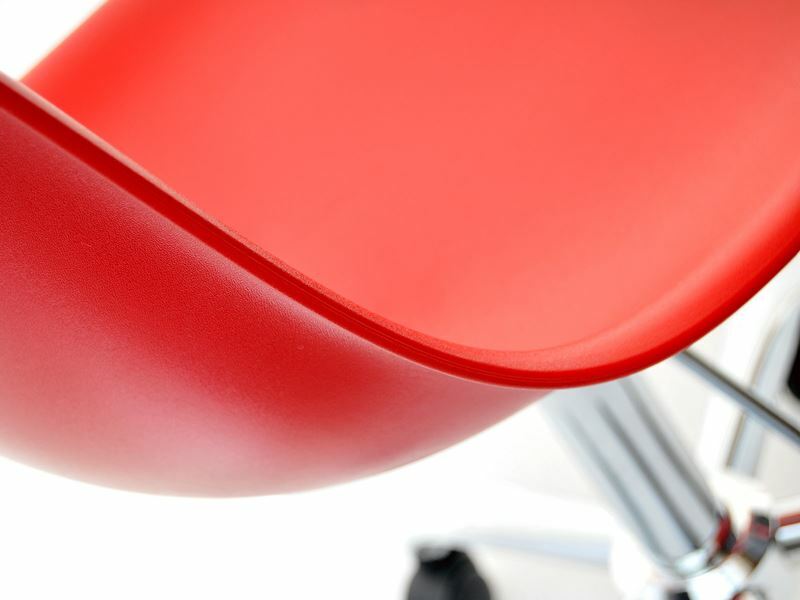 Fotel biurowy MPC move czerwony - chrom na kółkach