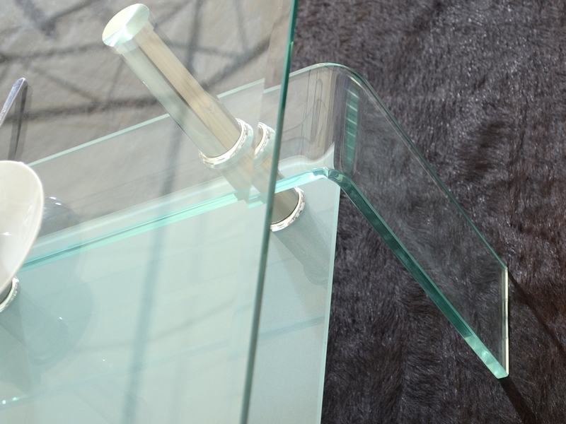 Ława Diana 110x60 cm ze szkła z półką pod blatem