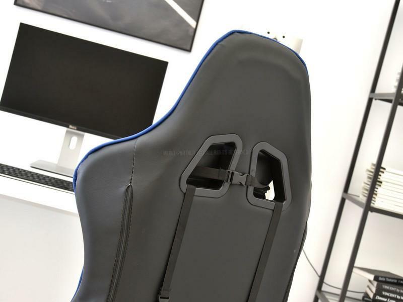 Fotel gamingowy Racer GTS czarno - niebieski pikowany